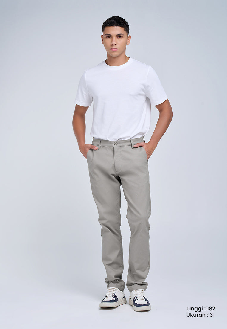 MANZONE - Celana Panjang Chinos Pria Morris 2 Slim Fit - Light Grey