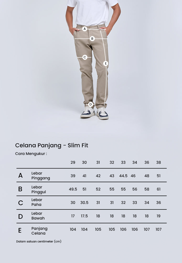 MANZONE - Celana Panjang Chinos Pria Morris 2 Slim Fit - Light Grey