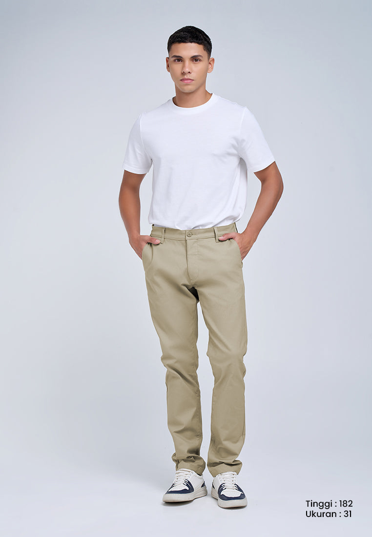 MANZONE - Celana Panjang Chinos Pria Morris 3 Slim Fit - Beige