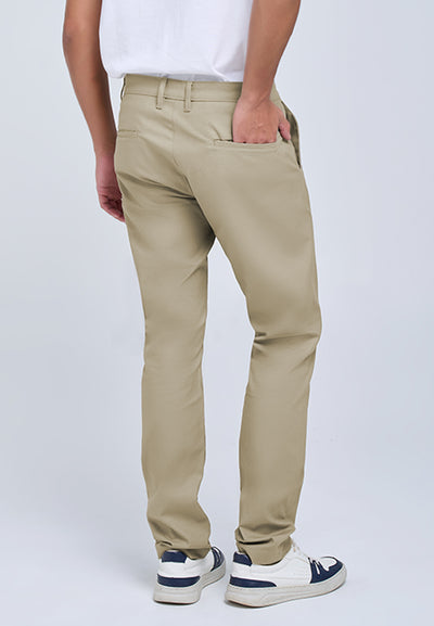 MANZONE - Celana Panjang Chinos Pria Morris 3 Slim Fit - Beige