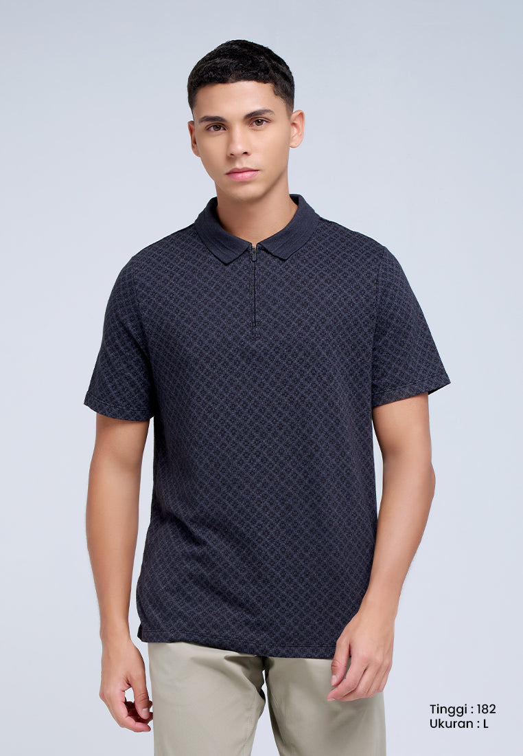 MANZONE - Polo Shirt Lengan Pendek Pria Serkan Slim Fit - Black