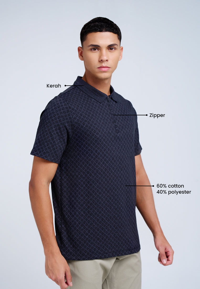 MANZONE - Polo Shirt Lengan Pendek Pria Serkan Slim Fit - Black