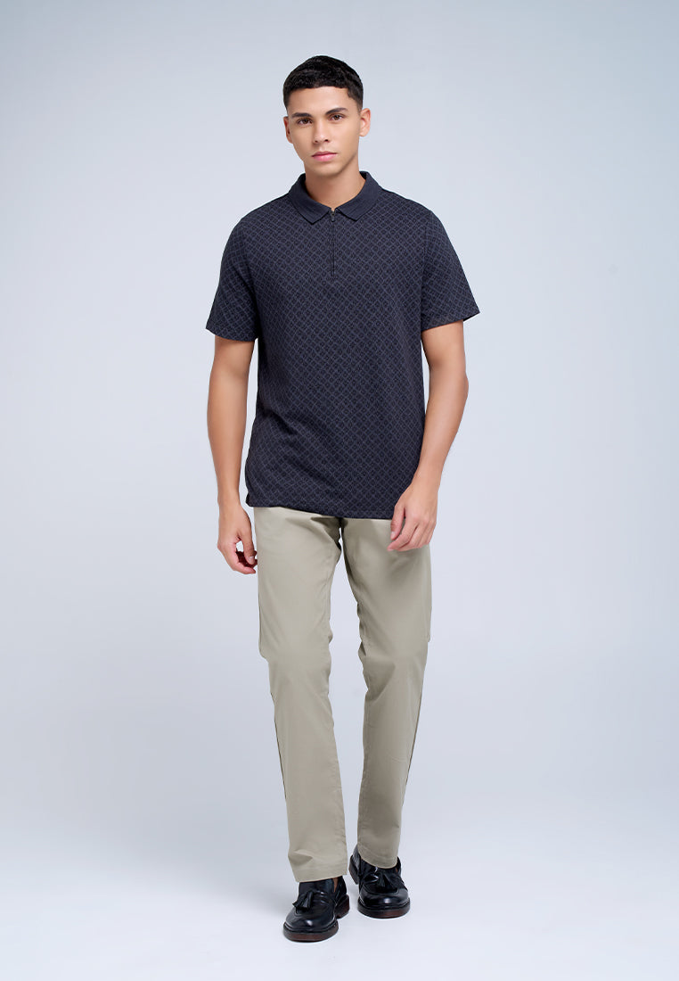 MANZONE - Polo Shirt Lengan Pendek Pria Serkan Slim Fit - Black