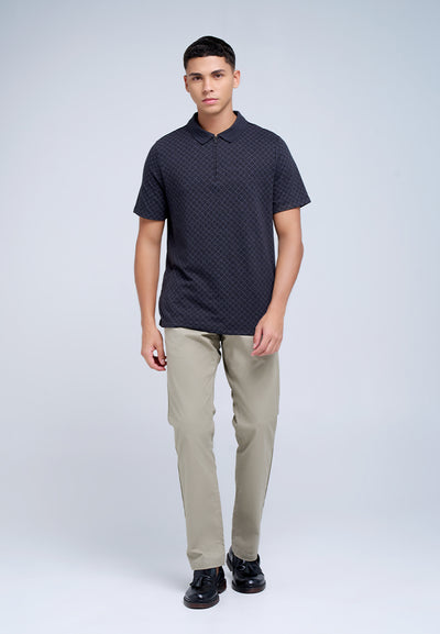 MANZONE - Polo Shirt Lengan Pendek Pria Serkan Slim Fit - Black