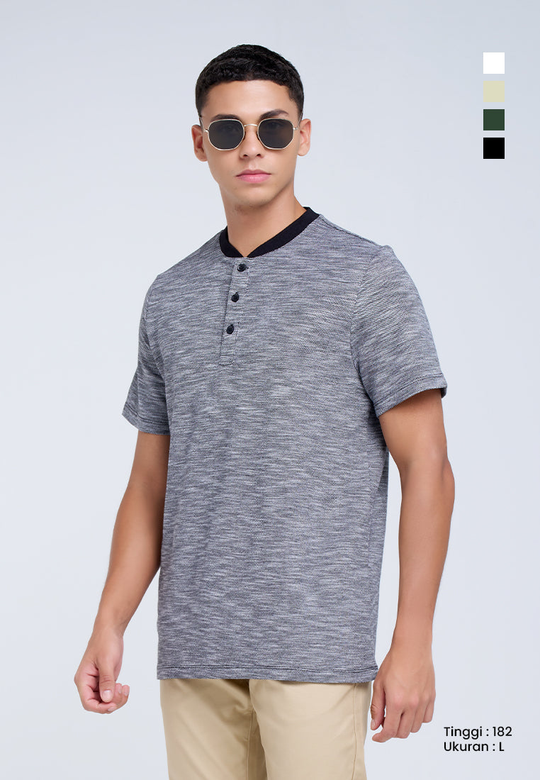 MANZONE - Polo Shirt Lengan Pendek Pria Teoh 1 Slim Fit - Black