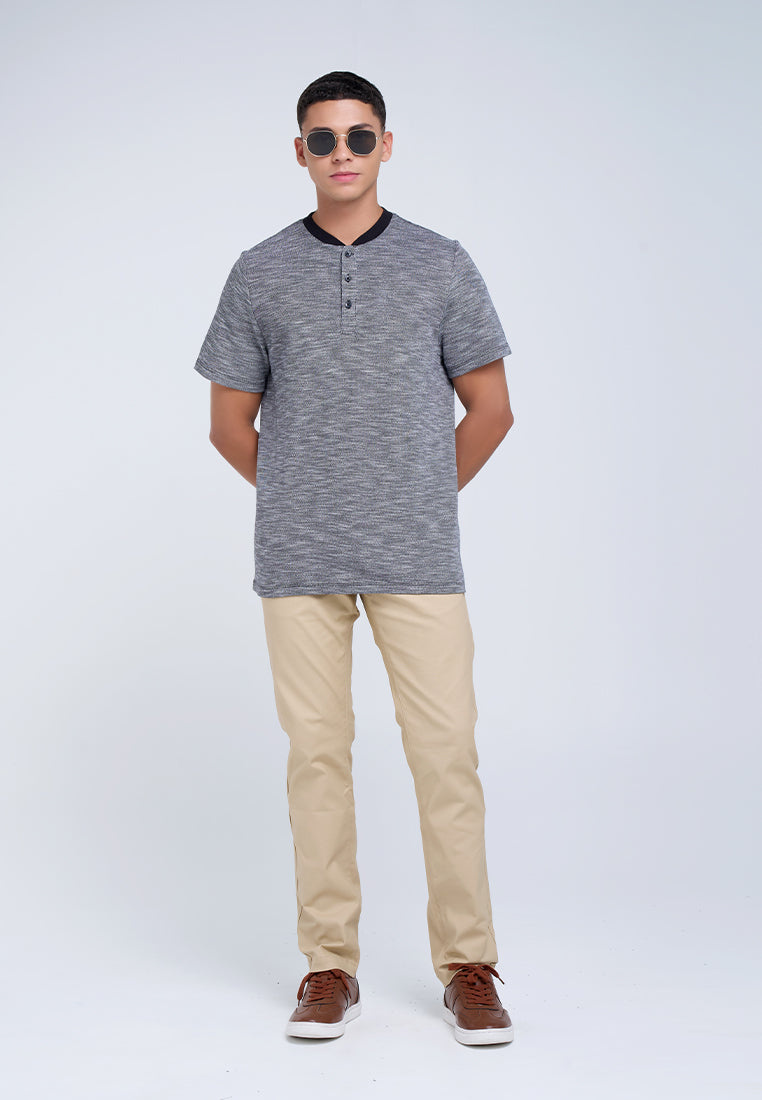 MANZONE - Polo Shirt Lengan Pendek Pria Teoh 1 Slim Fit - Black