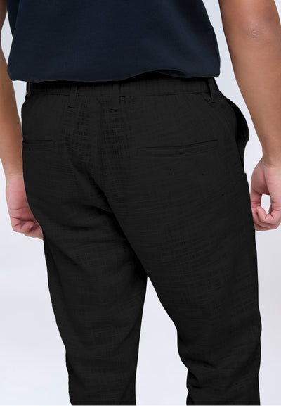 MANZONE - Celana Panjang Pria Tran 1 Reguler Fit - Black