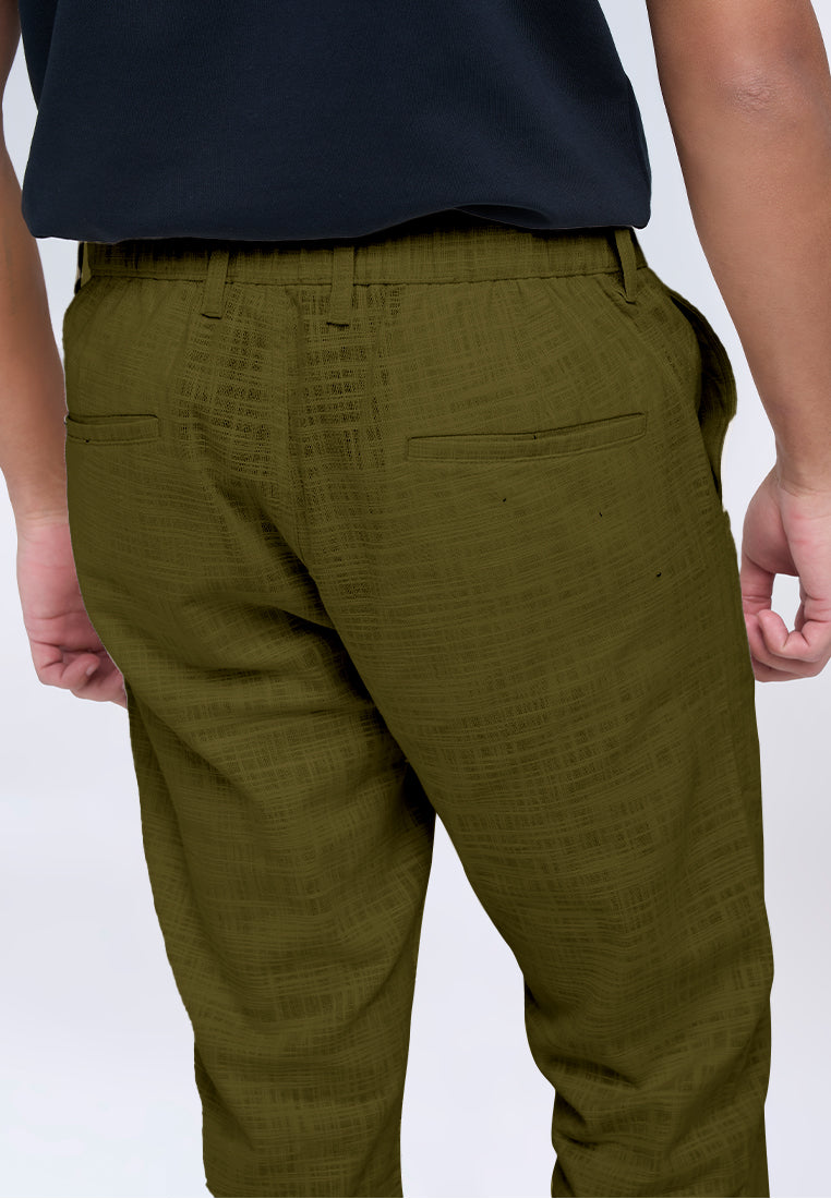 MANZONE - Celana Panjang Pria Tran 2 Reguler Fit - Olive