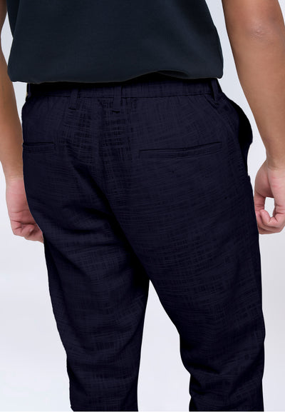 MANZONE - Celana Panjang Pria Tran 5 Reguler Fit - Navy