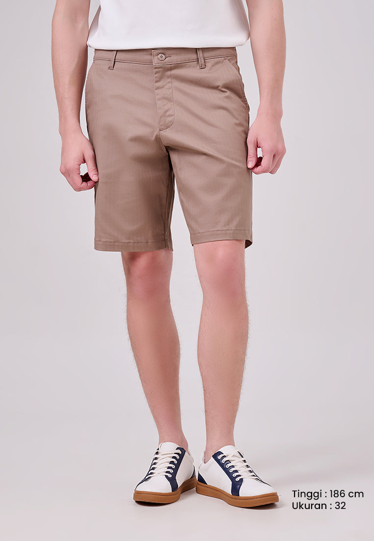 MANZONE - Celana Pendek Bermuda Pria Xak 1 Slim Fit - Brown