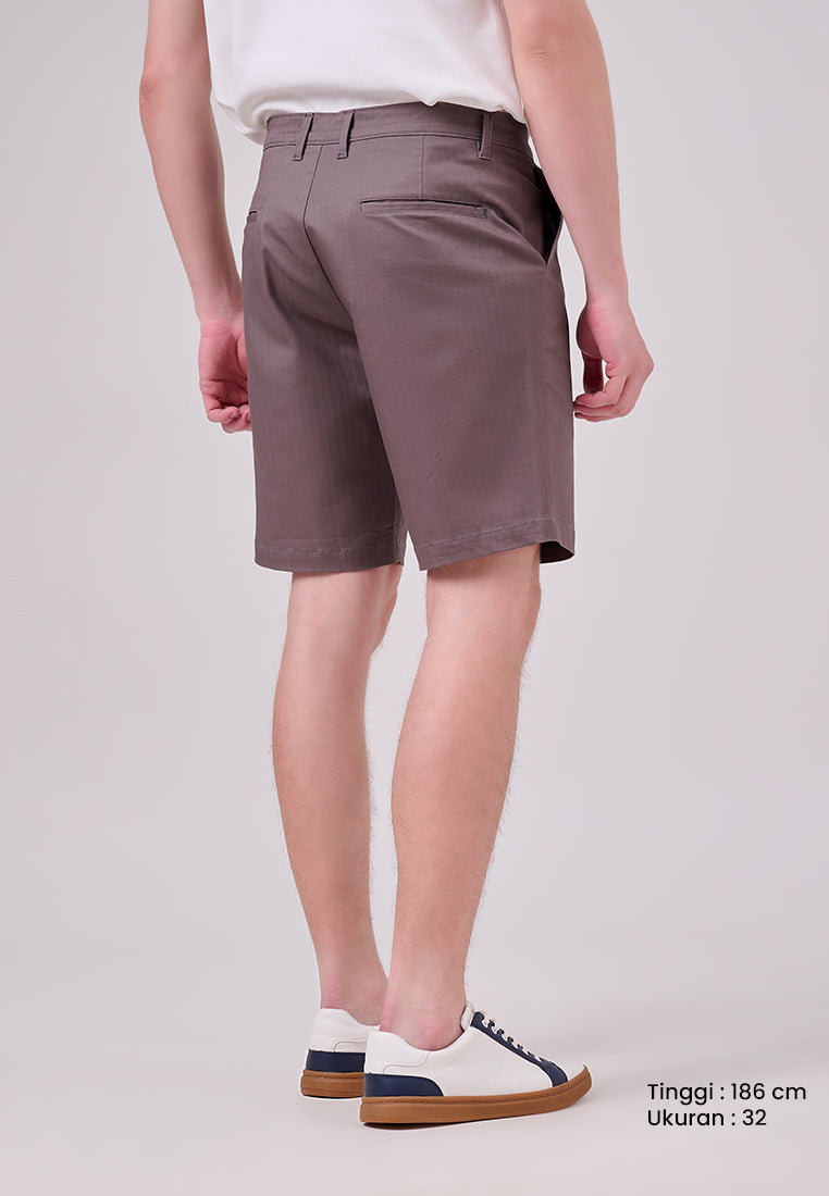 MANZONE - Celana Pendek Bermuda Pria Xak 6 Slim Fit - Dark Grey