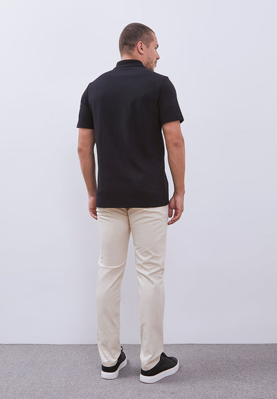 MANZONE - Polo Shirt Lengan Pendek Pria Grim 3 Slim Fit - Black