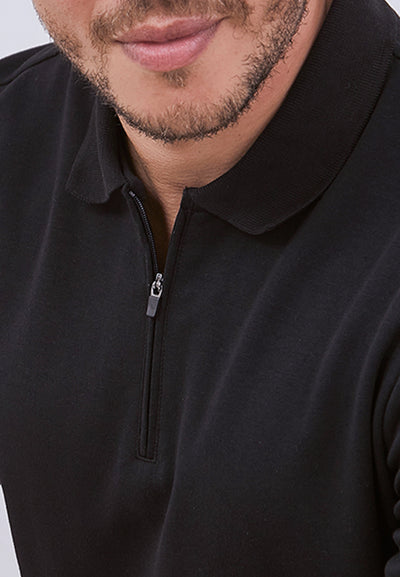 MANZONE - Polo Shirt Lengan Pendek Pria Grim 3 Slim Fit - Black