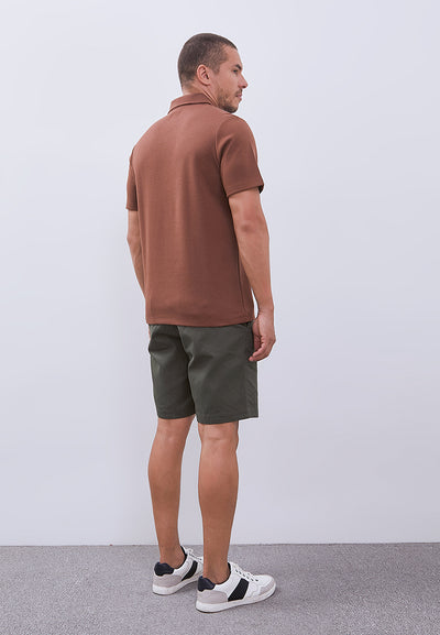 MANZONE - Polo Shirt Lengan Pendek Pria Grim 1 Slim Fit - Brown