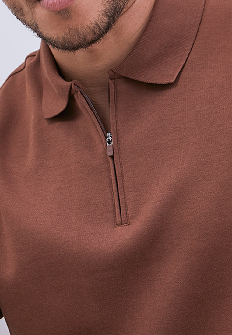 MANZONE - Polo Shirt Lengan Pendek Pria Grim 1 Slim Fit - Brown