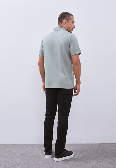 MANZONE - Polo Shirt Lengan Pendek Pria Grim 5 Slim Fit - Light Green