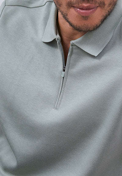 MANZONE - Polo Shirt Lengan Pendek Pria Grim 5 Slim Fit - Light Green