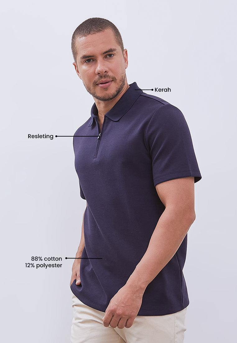 MANZONE - Polo Shirt Lengan Pendek Pria Grim 2 Slim Fit - Navy