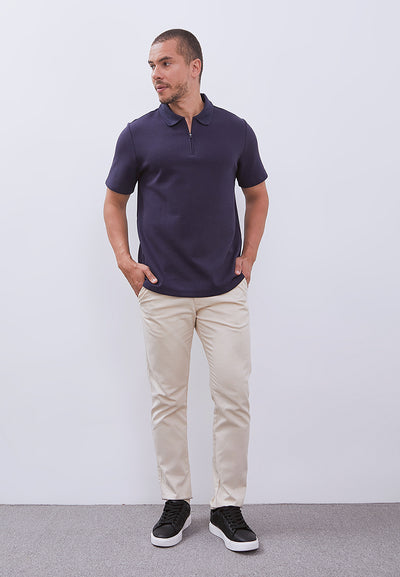 MANZONE - Polo Shirt Lengan Pendek Pria Grim 2 Slim Fit - Navy