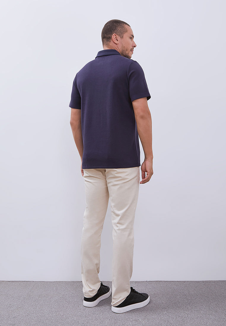 MANZONE - Polo Shirt Lengan Pendek Pria Grim 2 Slim Fit - Navy