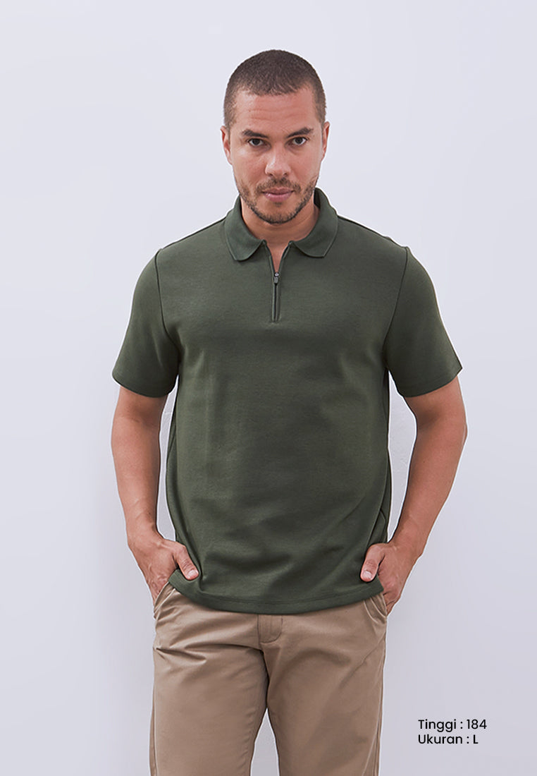 MANZONE - Polo Shirt Lengan Pendek Pria Grim 4 Slim Fit - Olive