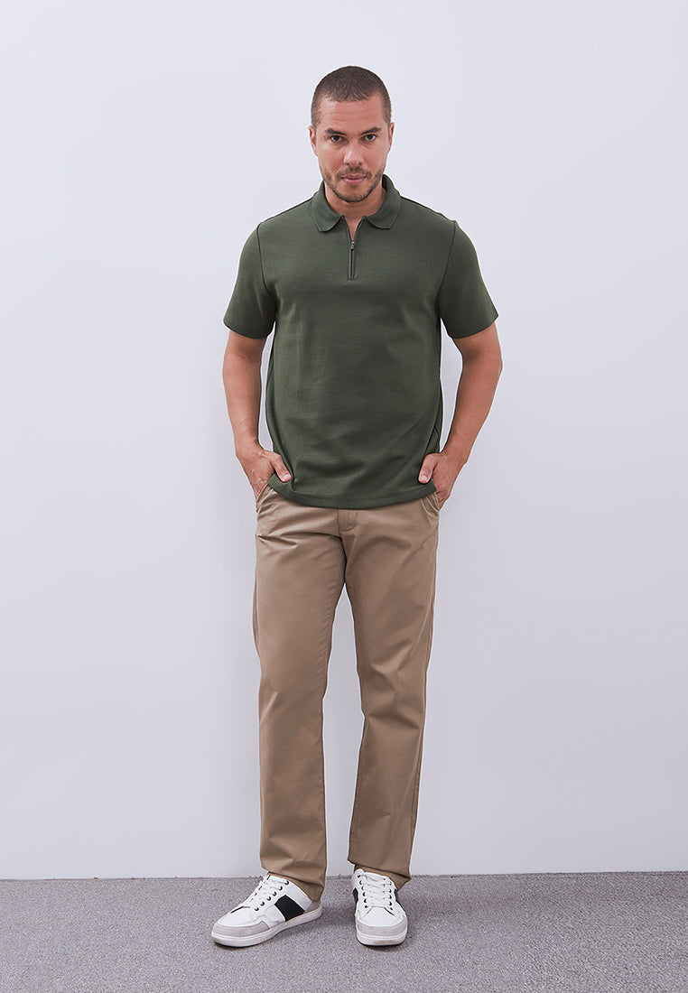 MANZONE - Polo Shirt Lengan Pendek Pria Grim 4 Slim Fit - Olive