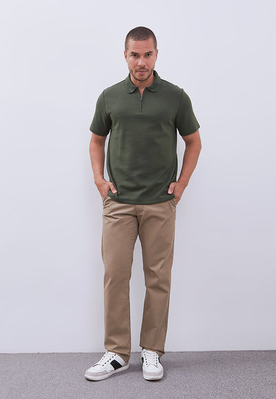 MANZONE - Polo Shirt Lengan Pendek Pria Grim 4 Slim Fit - Olive