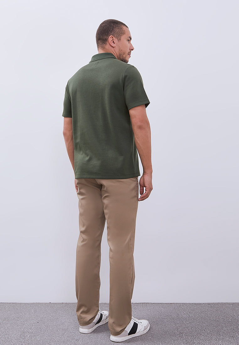 MANZONE - Polo Shirt Lengan Pendek Pria Grim 4 Slim Fit - Olive