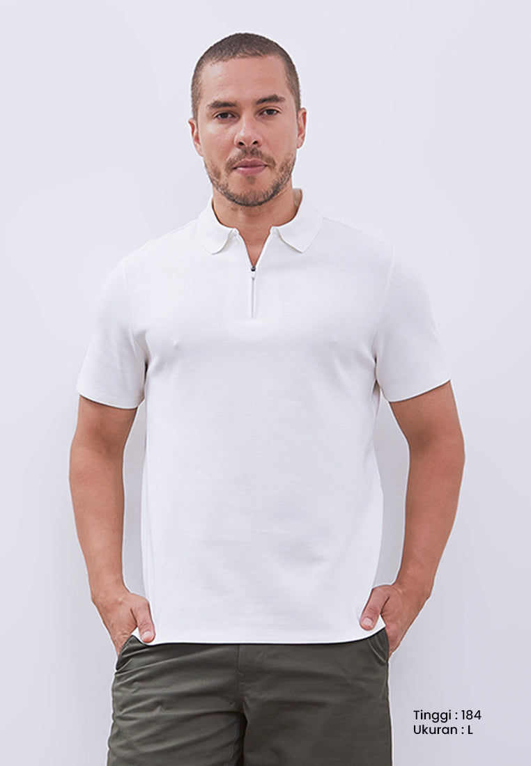 MANZONE - Polo Shirt Lengan Pendek Pria Grim 6 Slim Fit - White