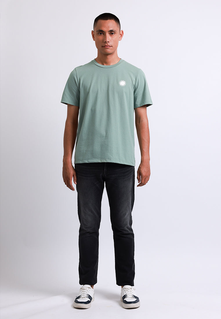 Manzone Kaos Lengan Pendek Pria Slim Fit Sundown - Green