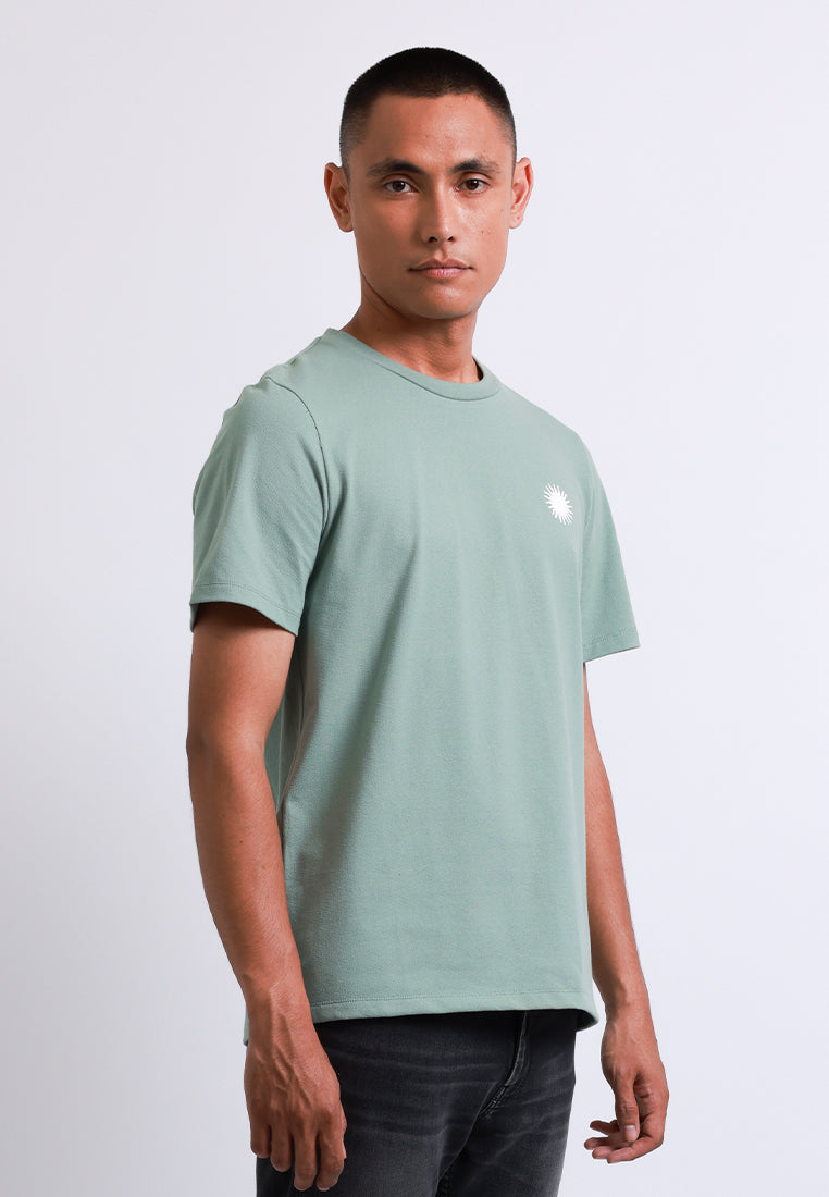 Manzone Kaos Lengan Pendek Pria Slim Fit Sundown - Green