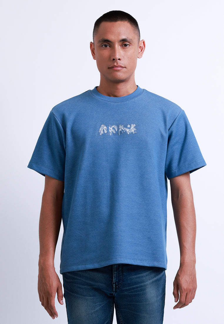 MANZONE - Kaos Lengan Pendek Pria Relaxed Fit Simplicity - Light Blue