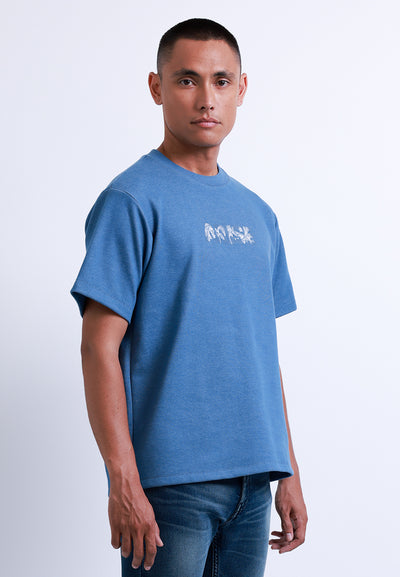 MANZONE - Kaos Lengan Pendek Pria Relaxed Fit Simplicity - Light Blue