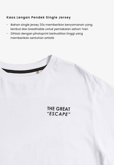 MANZONE - Lengan Pendek Pria Escape  Relaxed Fit - White