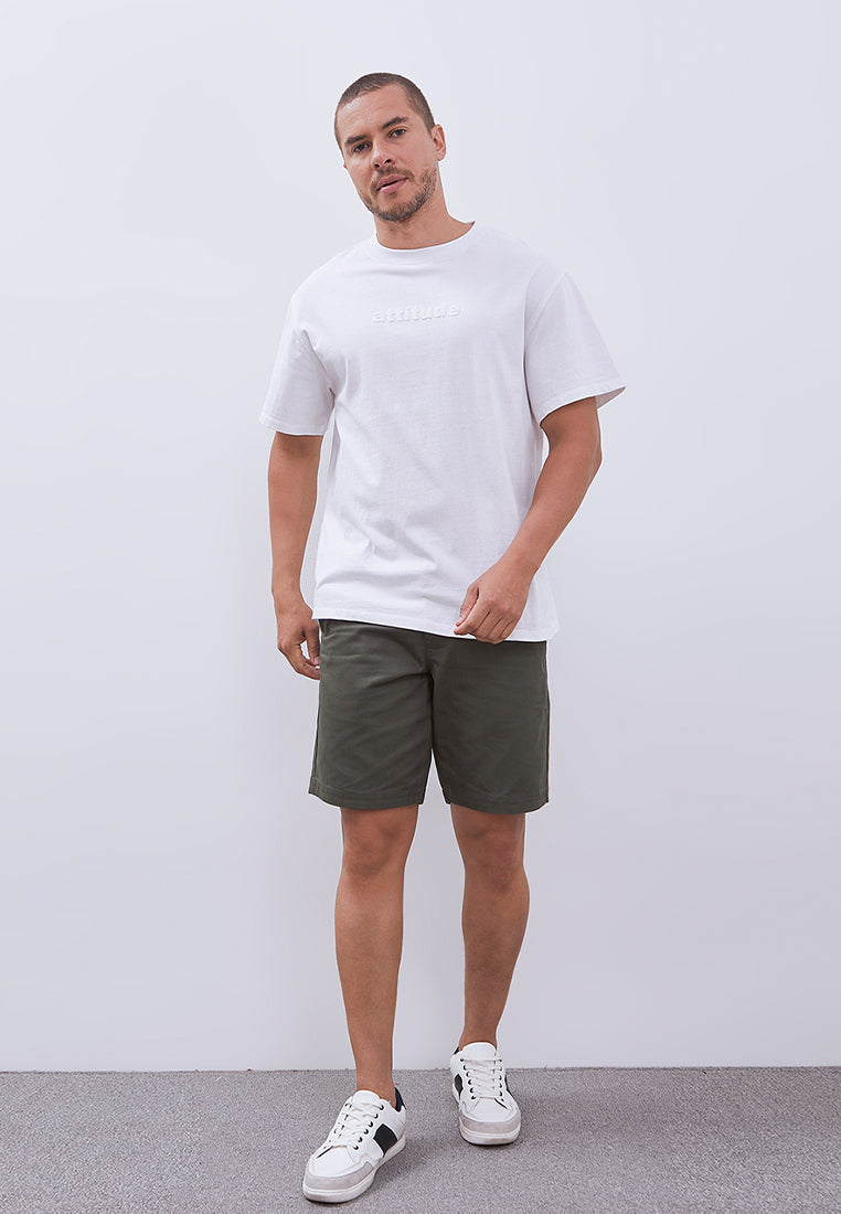 MANZONE - Kaos Lengan Pendek Pria Attitude Relaxed Fit - White