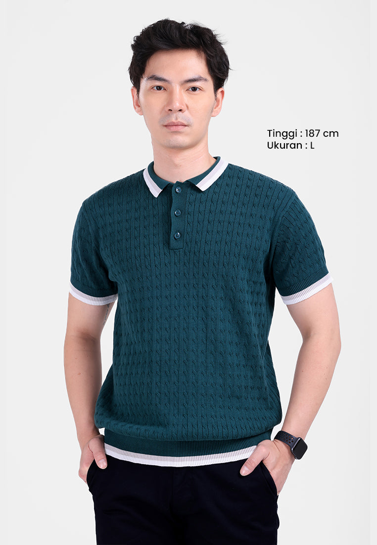 MANZONE - Polo Shirt Lengan Pendek Pria Hudson Polo Sweatshirt - Green