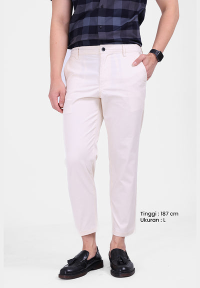 MANZONE - Celana Panjang Ankle Pria Bruce Relaxed Fit - Offwhite