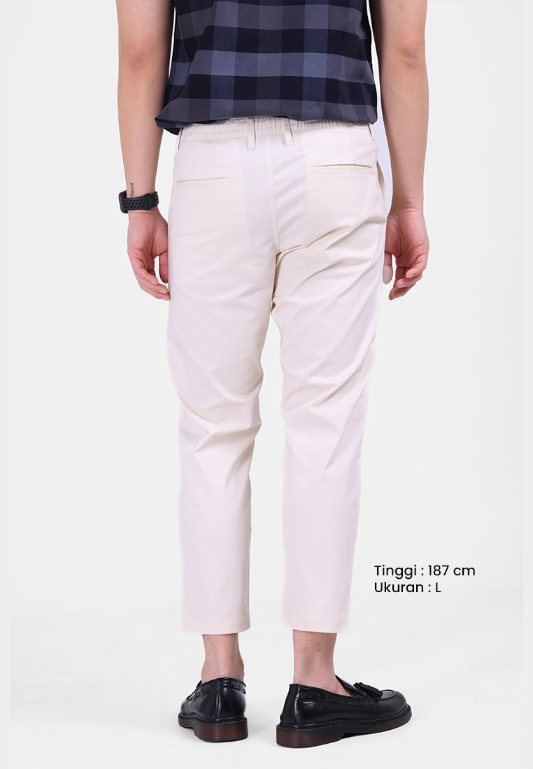 MANZONE - Celana Panjang Ankle Pria Bruce Relaxed Fit - Offwhite