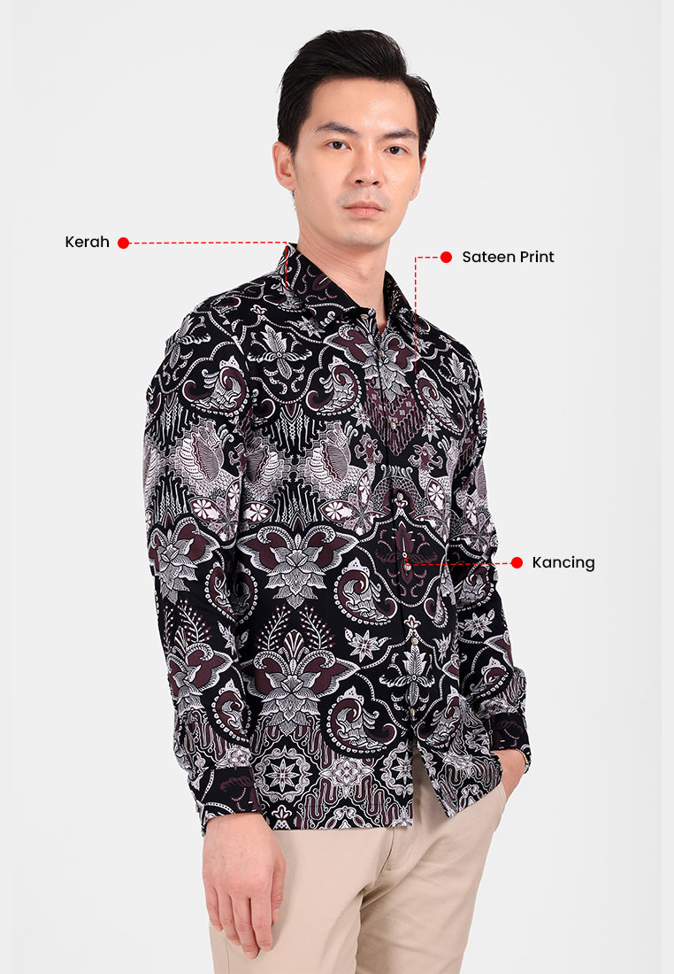 MANZONE - Kemeja Batik Lengan Panjang Pria Daranjaka 1 Modern Fit