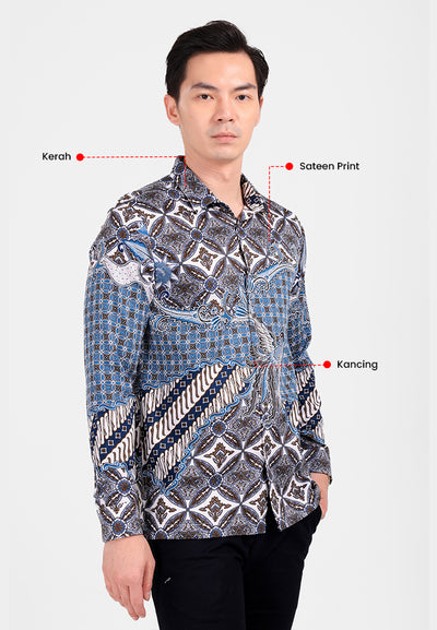 MANZONE - Kemeja Batik Lengan Panjang Pria Daranjaka 4 Modern Fit