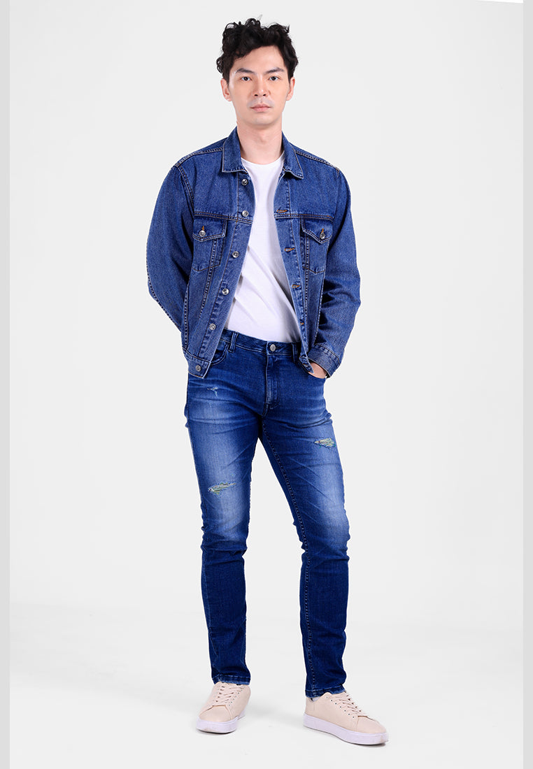 MANZONE - Celana Panjang Denim Pria Solange Slim Fit - Blue