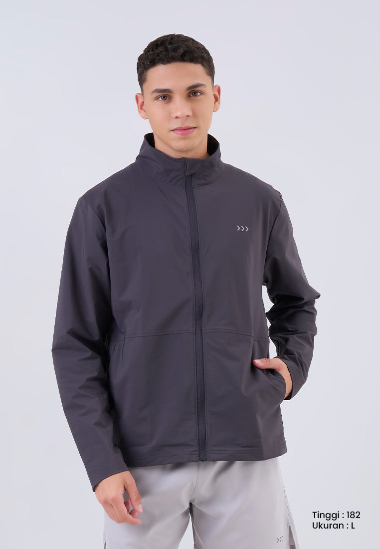 MANZONE - Jacket Lengan Panjang Pria Theo 4 - Dark Grey