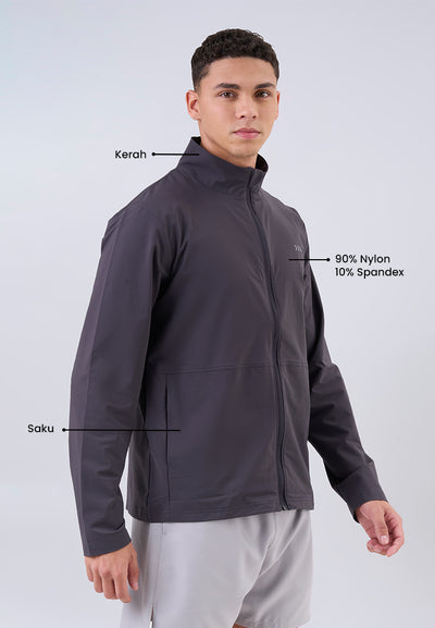 MANZONE - Jacket Lengan Panjang Pria Theo 4 - Dark Grey