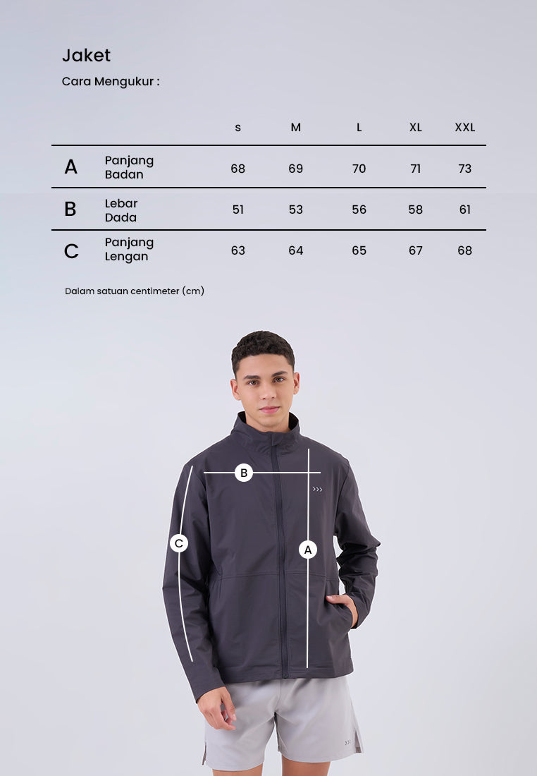 MANZONE - Jacket Lengan Panjang Pria Theo 4 - Dark Grey