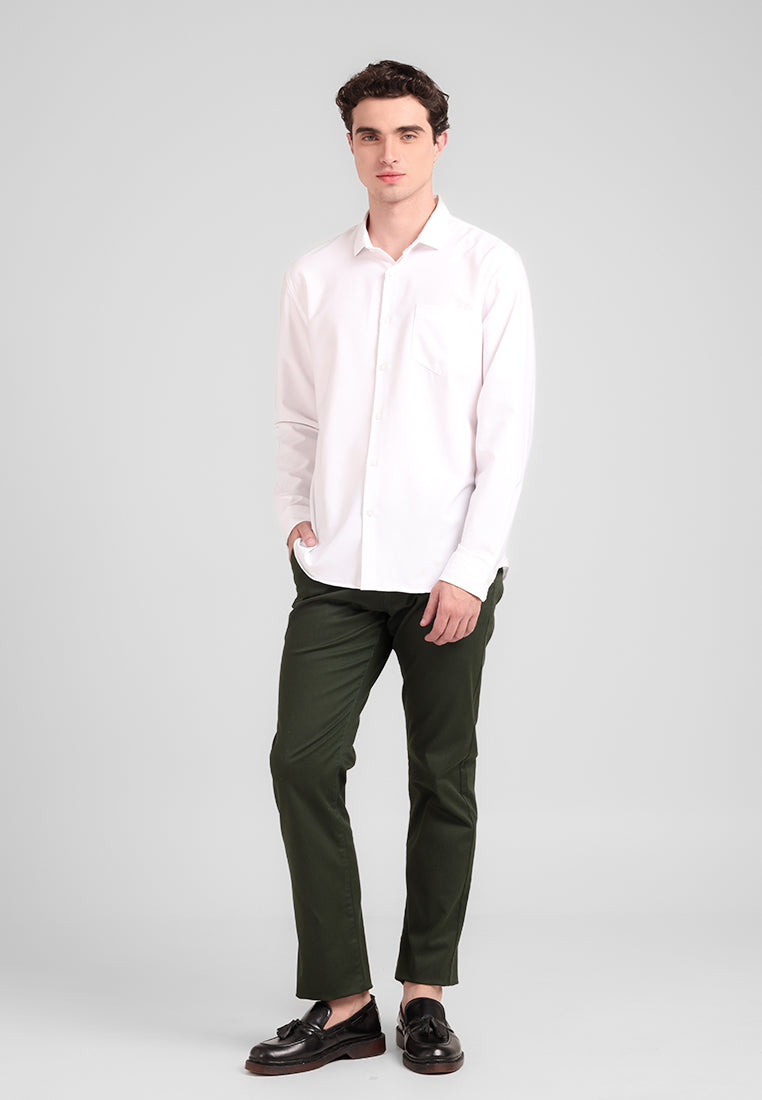 MANZONE - Kemeja Lengan Panjang Pria Juan Slim Fit - White