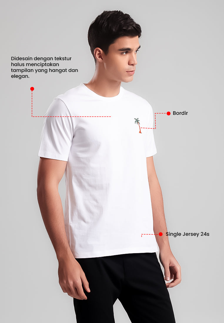 MANZONE - Kaos Lengan Pendek Pria Miller 01 Slim Fit - White