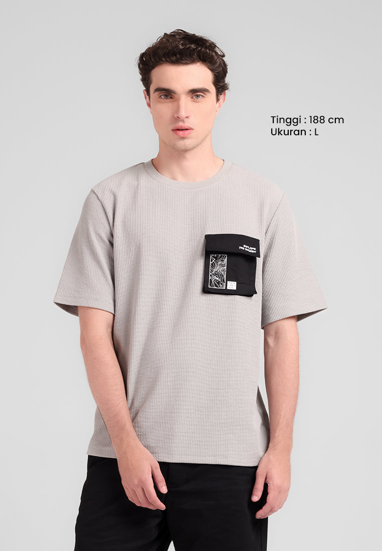 MANZONE - Kaos Lengan Pendek Pria Oliver Relaxed Fit - Grey