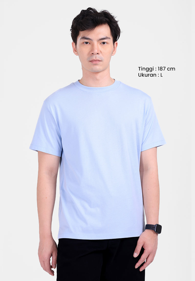 MANZONE - Kaos Lengan Pendek Pria Lingard 2 Slim Fit - Light Blue