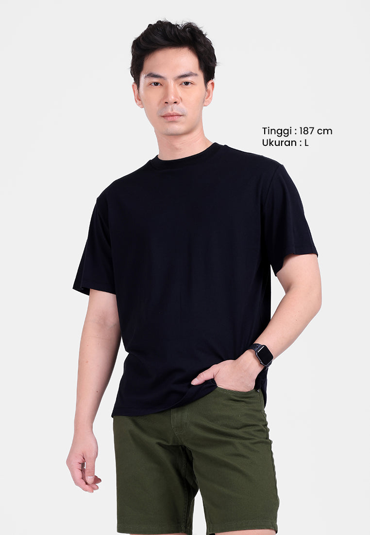 MANZONE - Kaos Lengan Pendek Pria Lingard 6 Slim Fit - Black