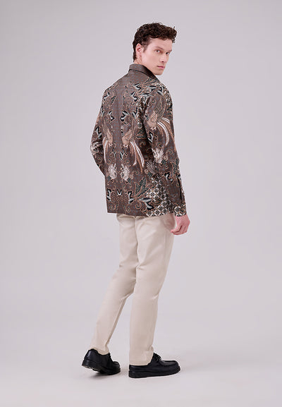 MANZONE - Kemeja Batik Lengan Panjang Pria Cakra Comfort Fit - Green